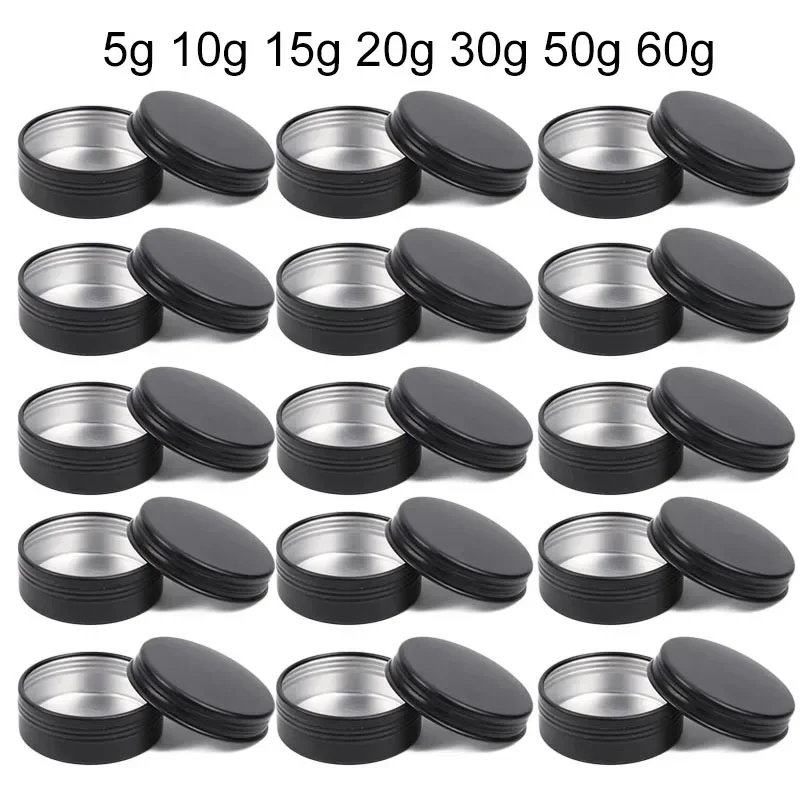 Tin Container Lid - 50 barattoli di candela vuoti neri